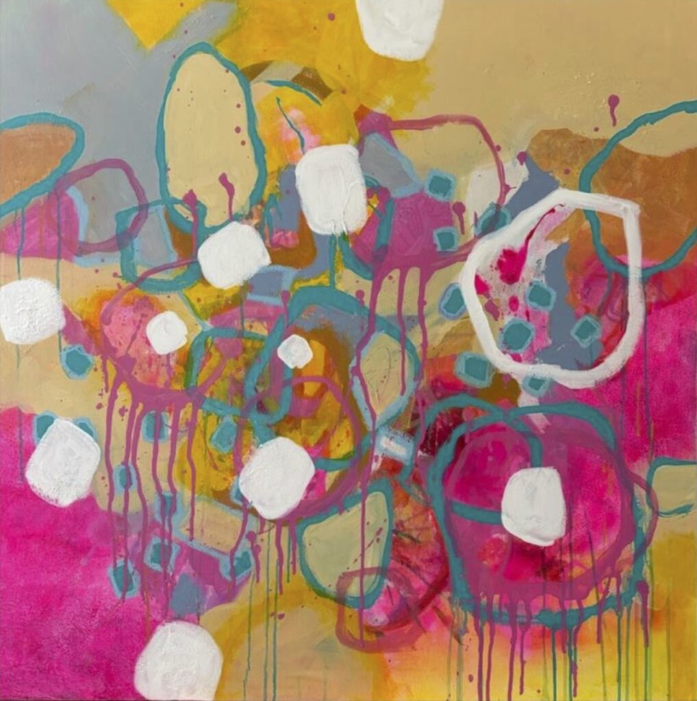 artwork marshmallow 90x90 acrylic on canvas august 2024 nilam shah